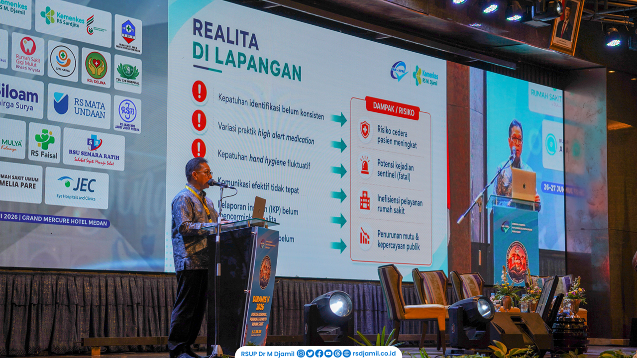 Dirut RS M. Djamil Paparkan Optimalisasi Keselamatan Pasien Berbasis Data pada DINAMIS V